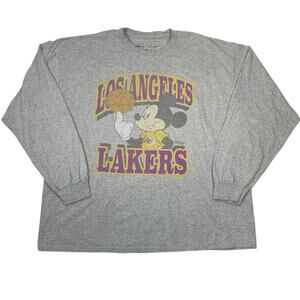 Disney Los Angeles LA Lakers Mickey Mouse Graphic XL Long Sleeve Shirt